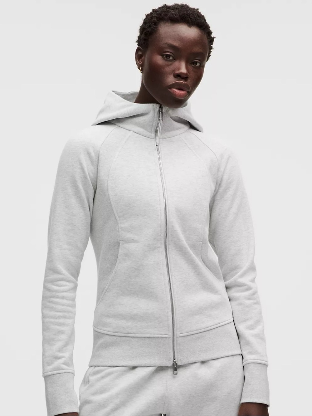 Lululemon Scuba Classic Full Zip Hoodie size 8 Heathered Ulta Light Gray